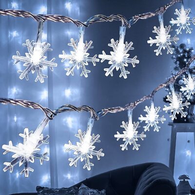 Premium Snowflake LED Fairy Lights – Festive Christmas Glow for Elegant Home Decoration