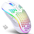 2.4G Wireless RGB Gaming Mouse – Rechargeable Ergonomic Honeycomb Design