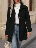 Autumn/Winter Women’s Mid-Length Wool Blazer – Loose-Fit Notched Lapel Single-Breasted Chic Coat