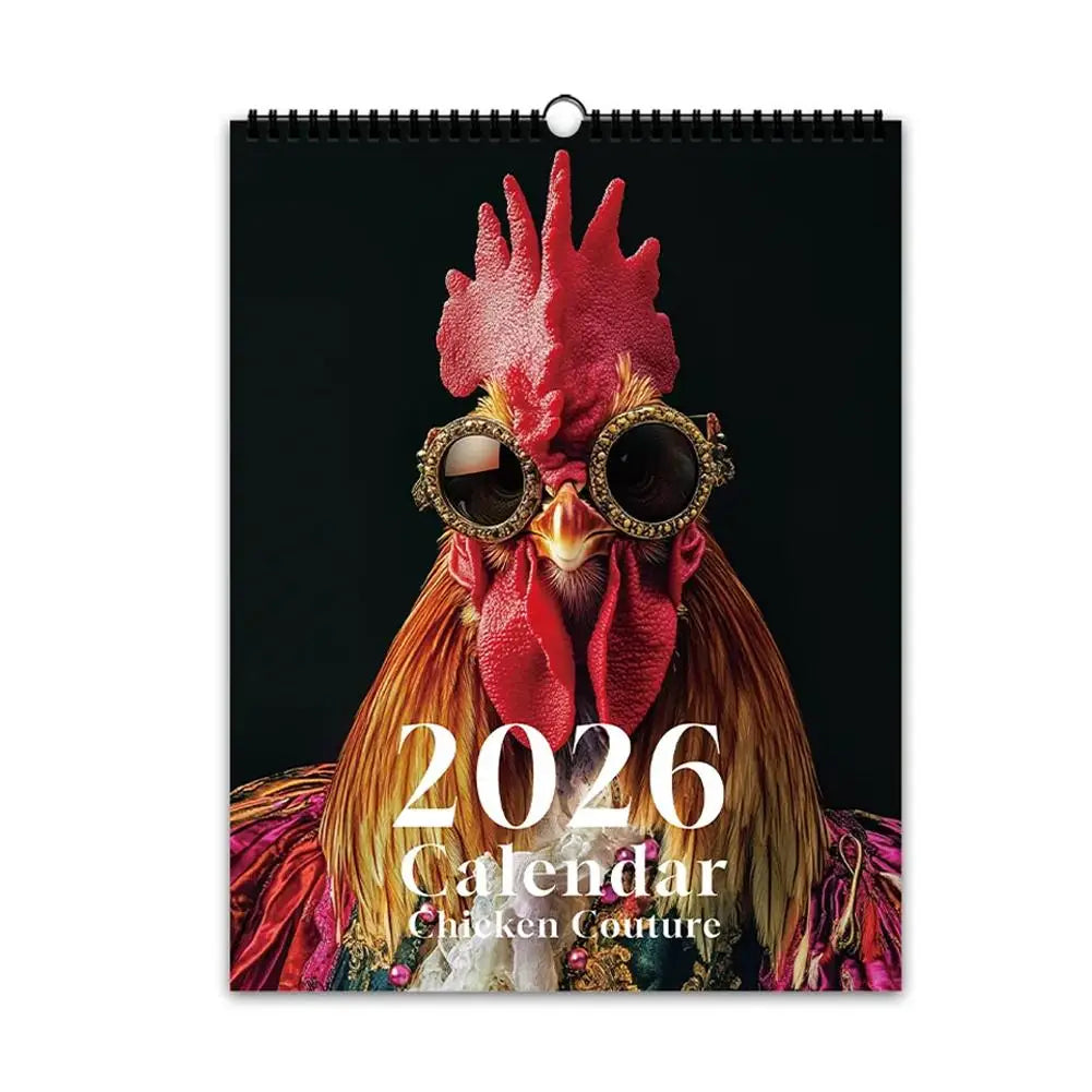 2026 Rooster-Themed Wall Calendar (12-Month Planner) – Funny Farm Photography Calendar, Ideal Gift for Home & Office