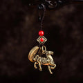 Zodiac Horse Lucky Keychain – Copper Feng Shui Wealth Pendant, Elegant Bag & Key Ring Gift