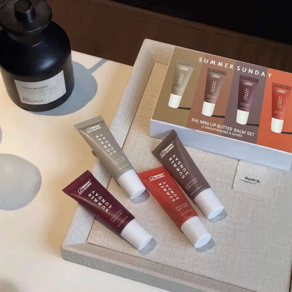 GlowMuse Velvet Shine Lip Collection – 4-Piece Hydrating Gloss Set for Everyday Beauty