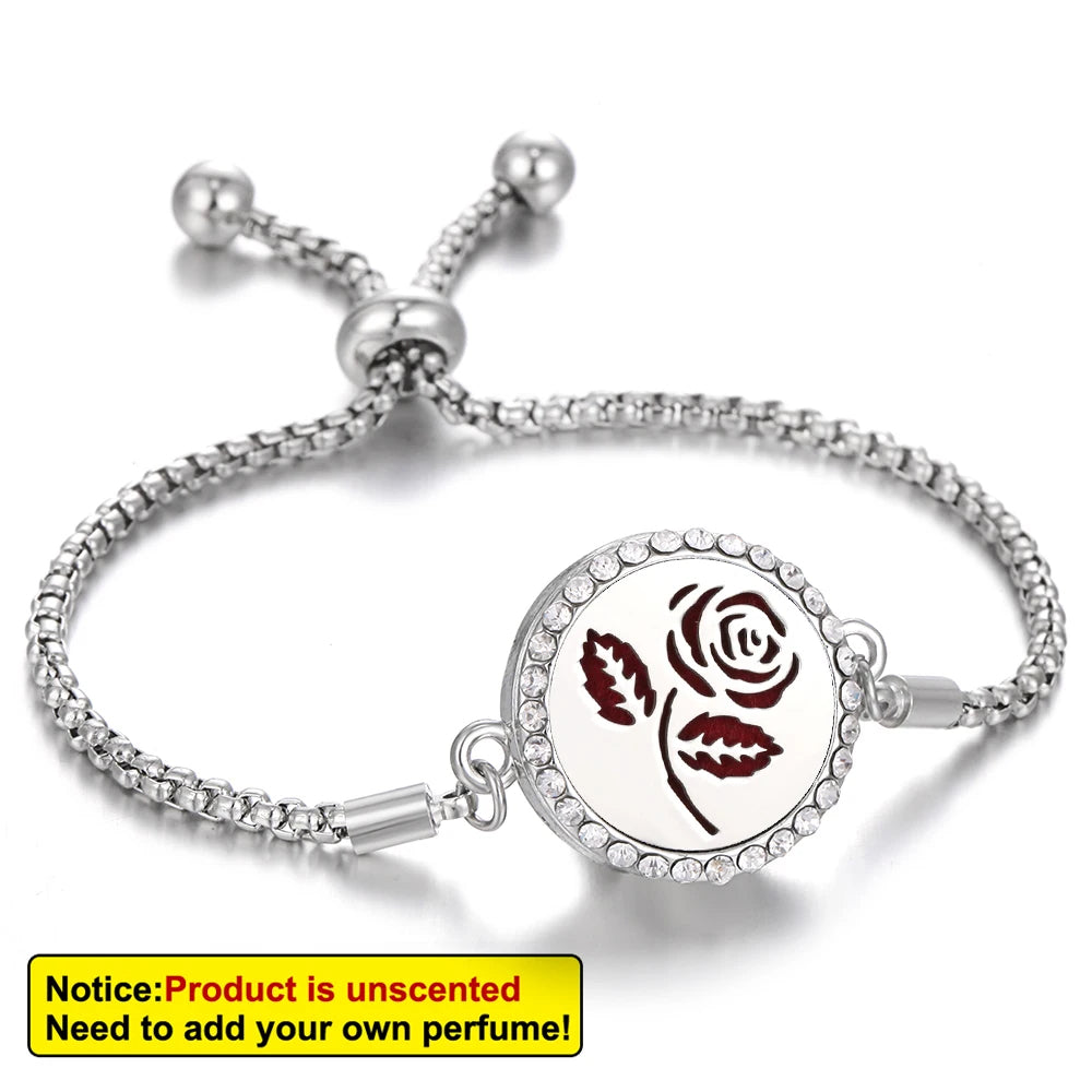 Tree of Life Aromatherapy Diffuser Bracelet – Crystal Locket Essential Oil Jewelry for Men & Women