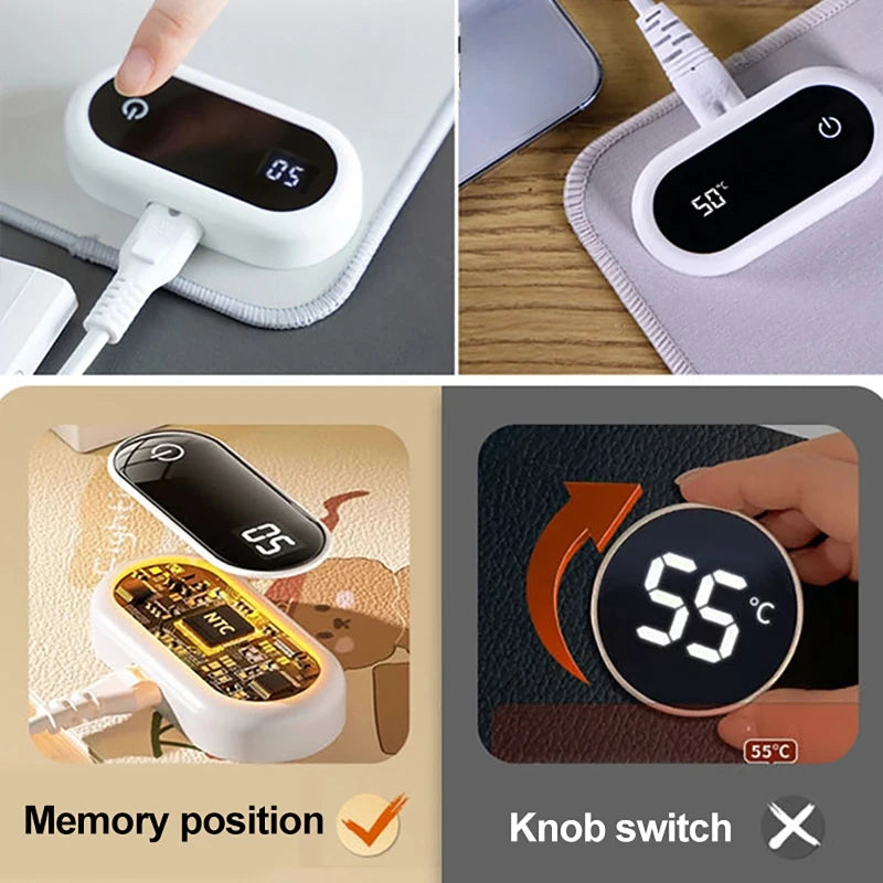 Heated Desk Pad Mouse Pad – Touch-Control Hand Warmer for Winter