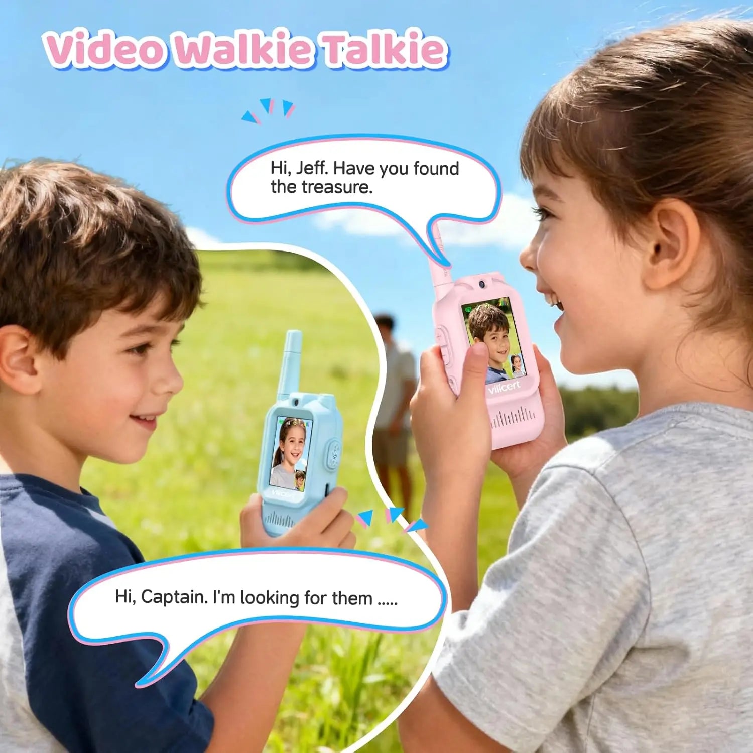 Video Walkie Talkies for Kids – 2-Way Radios with Screen (2-Pack)