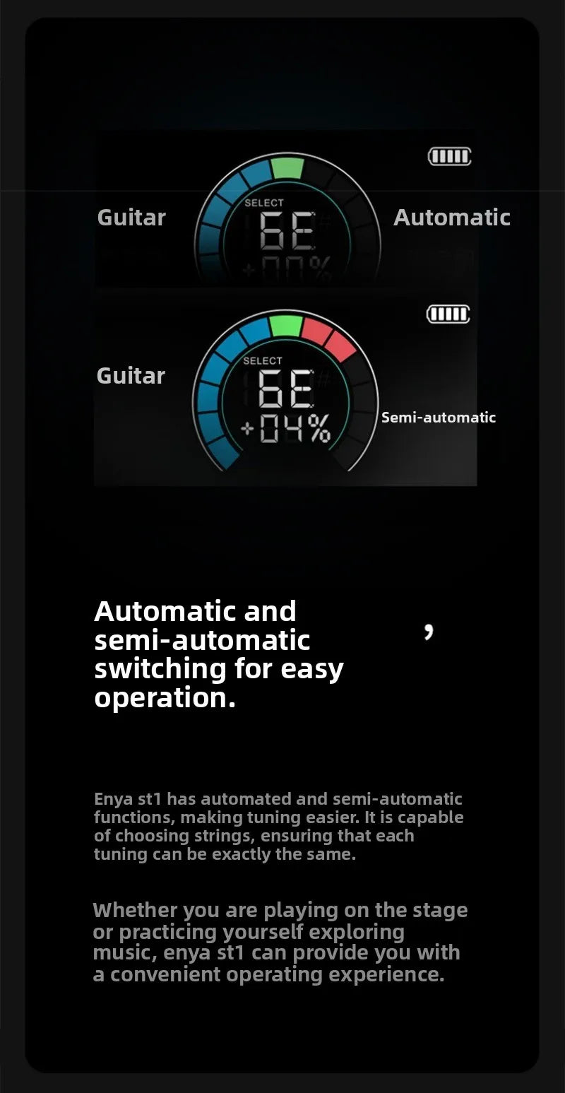 Intelligent Automatic Guitar & Ukulele Tuning Winder – Rechargeable Multi-Function String Winder & Tuner