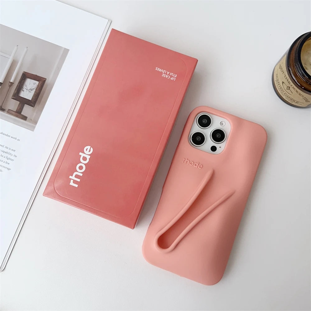 iPhone Lipstick Makeup Phone Case – Soft Silicone Lip Gloss Cover