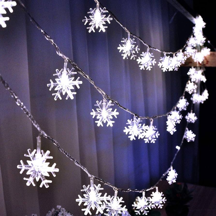 Premium Snowflake LED Fairy Lights – Festive Christmas Glow for Elegant Home Decoration