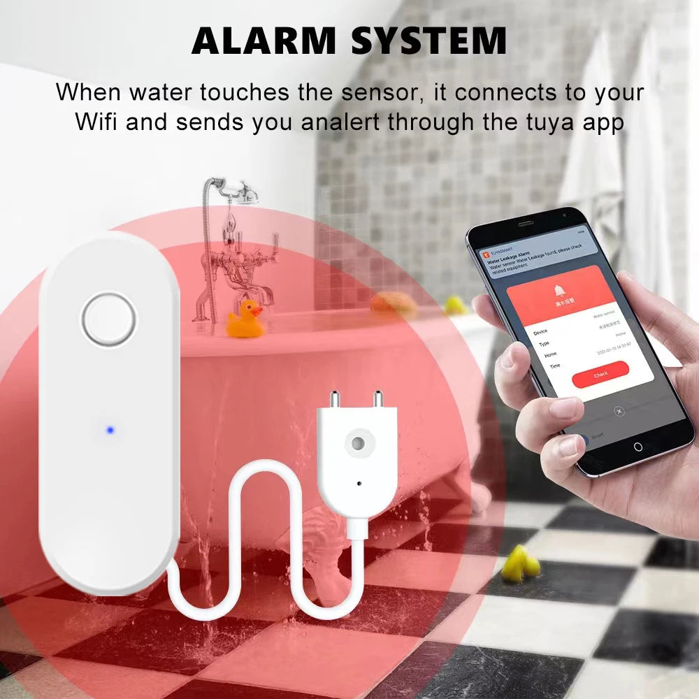 AquaGuard Pro WiFi Leak Detection Sensor – Smart Flood & Overflow Protection with Mobile App Alerts