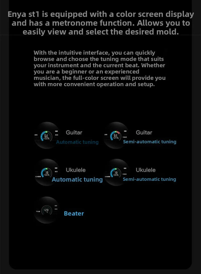 Intelligent Automatic Guitar & Ukulele Tuning Winder – Rechargeable Multi-Function String Winder & Tuner