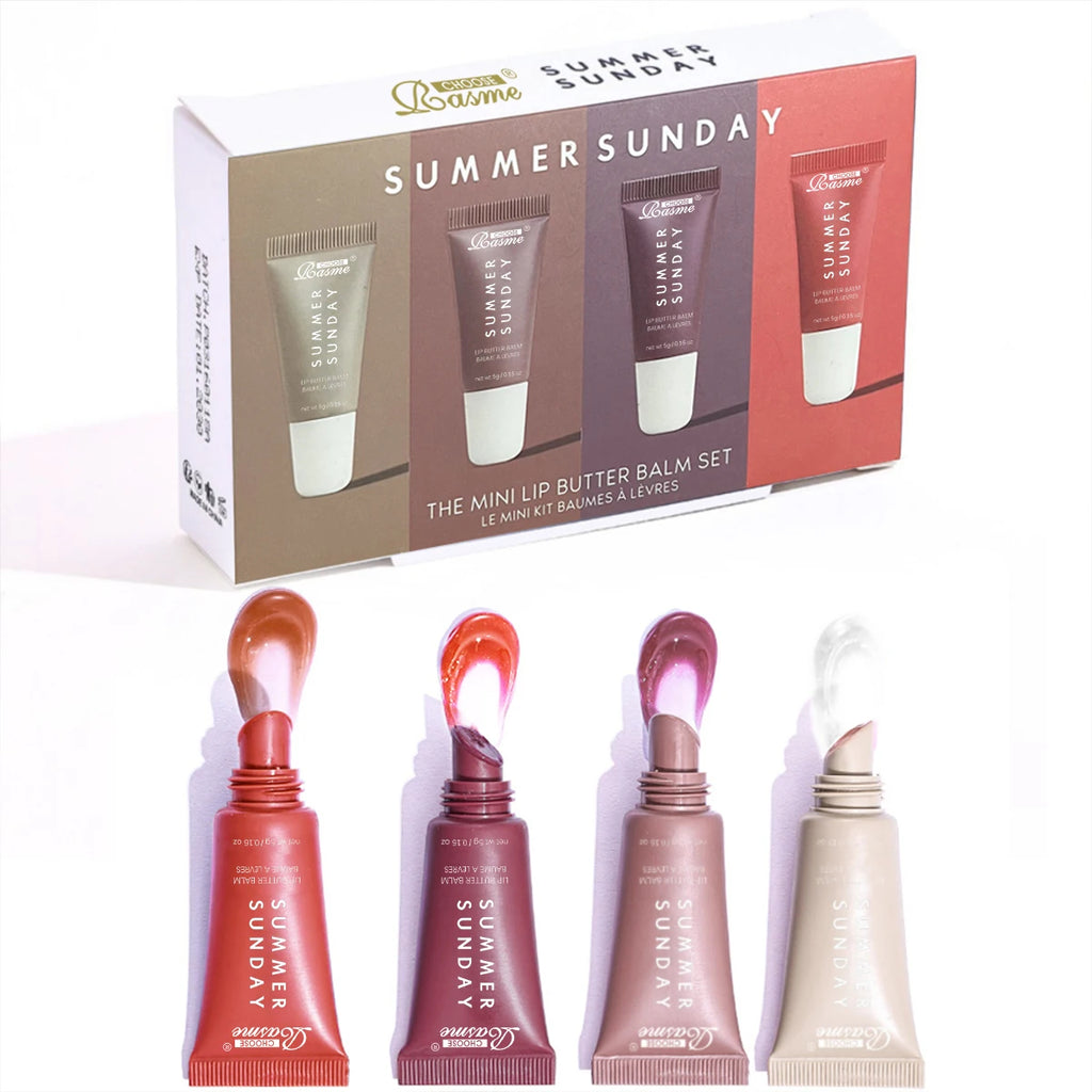 GlowMuse Velvet Shine Lip Collection – 4-Piece Hydrating Gloss Set for Everyday Beauty