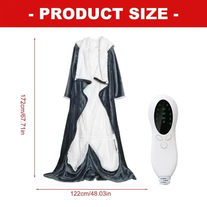 Wearable Heated Blanket Hoodie – Full Body Warmth
