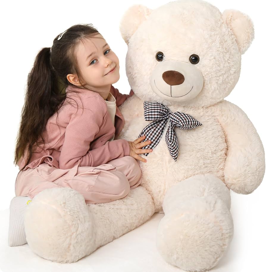 Giant Bear Stuffed Animal Toy | Anti-Wrinkle Ultra-Soft Plush | Baby Soothing Companion Doll | Perfect for Claw Machine & Grabber Games