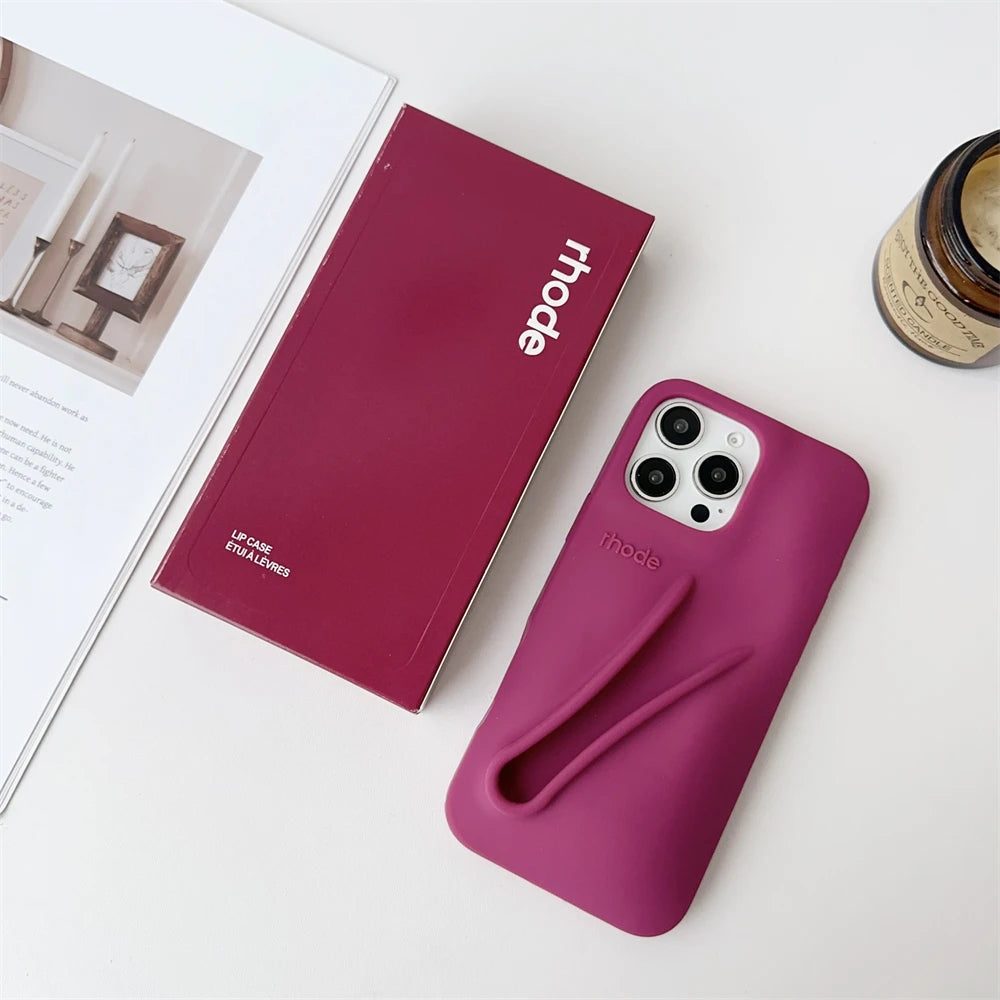 iPhone Lipstick Makeup Phone Case – Soft Silicone Lip Gloss Cover