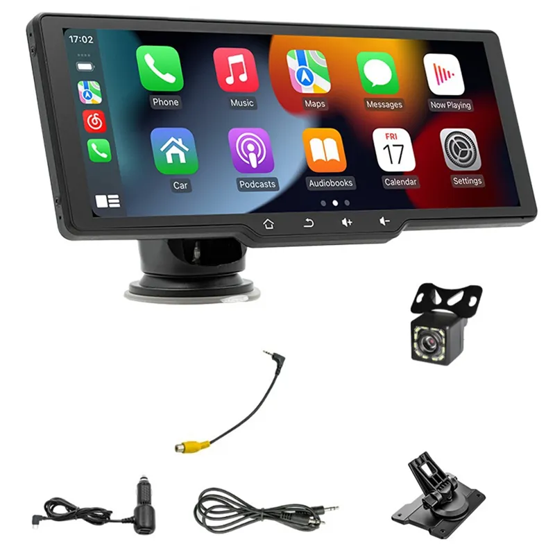 🚗 10.26” Portable Wireless CarPlay Car Stereo – HD Touchscreen with Apple CarPlay & Android Auto, Mirror Link & Backup Camera