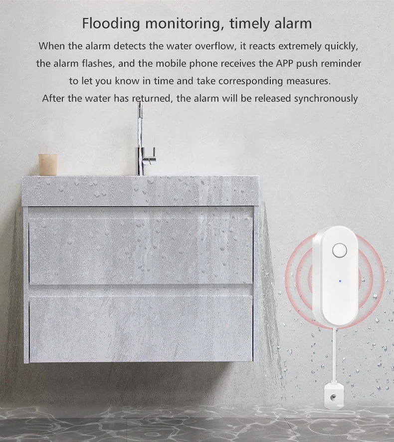 AquaGuard Pro WiFi Leak Detection Sensor – Smart Flood & Overflow Protection with Mobile App Alerts