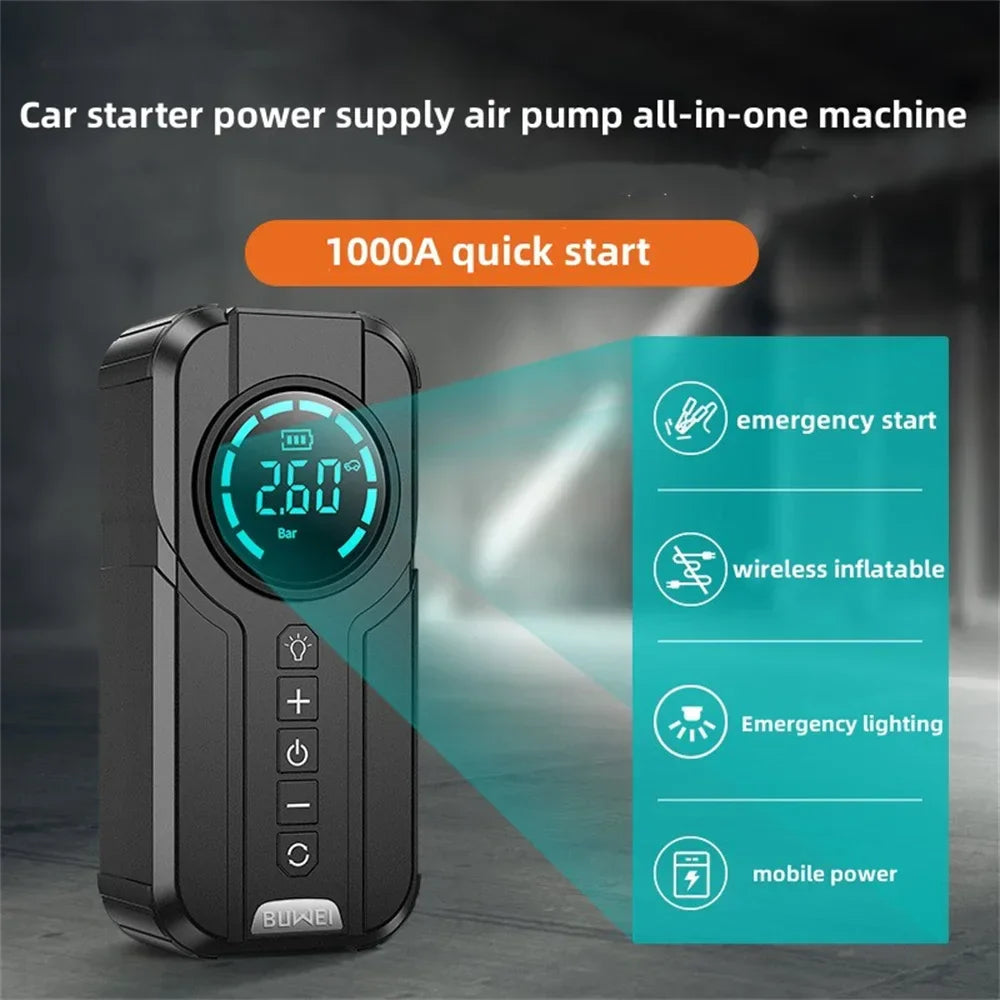 Car Battery Jump Starter Digital Display Portable Car Battery Booster Charger 8400mAh Power Bank Emergency Battery Booster