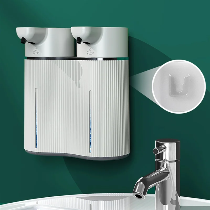 Dual-Outlet Touchless Automatic Soap Dispenser – Infrared Sensor Foam & Gel Hand Wash System, Wall-Mounted Design