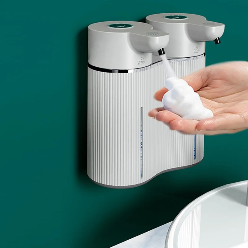 Dual-Outlet Touchless Automatic Soap Dispenser – Infrared Sensor Foam & Gel Hand Wash System, Wall-Mounted Design