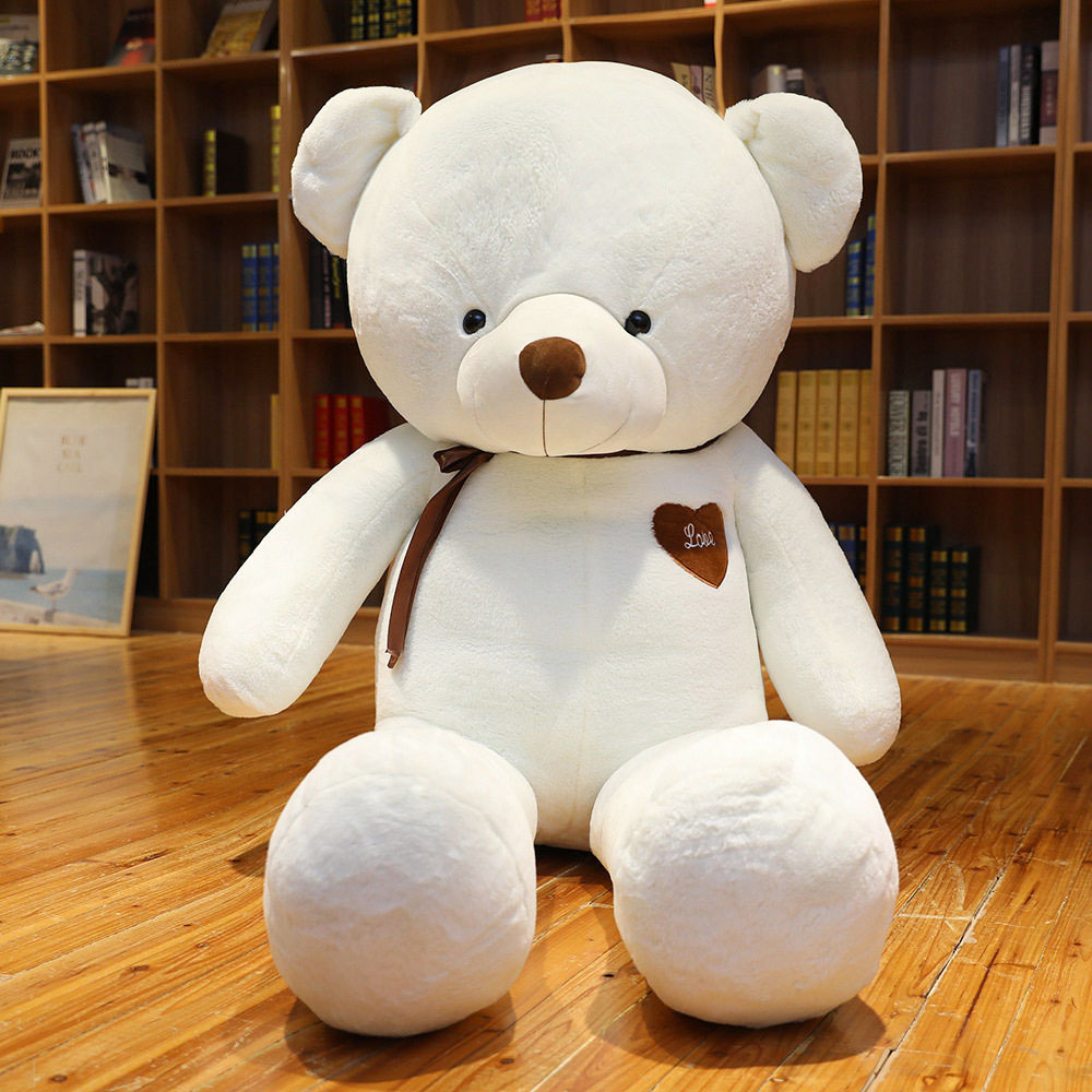 Large Plush Teddy Bear with Cute Ribbon | Huggable Stuffed Toy | Perfect Gift for Girlfriend | Soft PP Cotton Filling - 100cm Hieght
