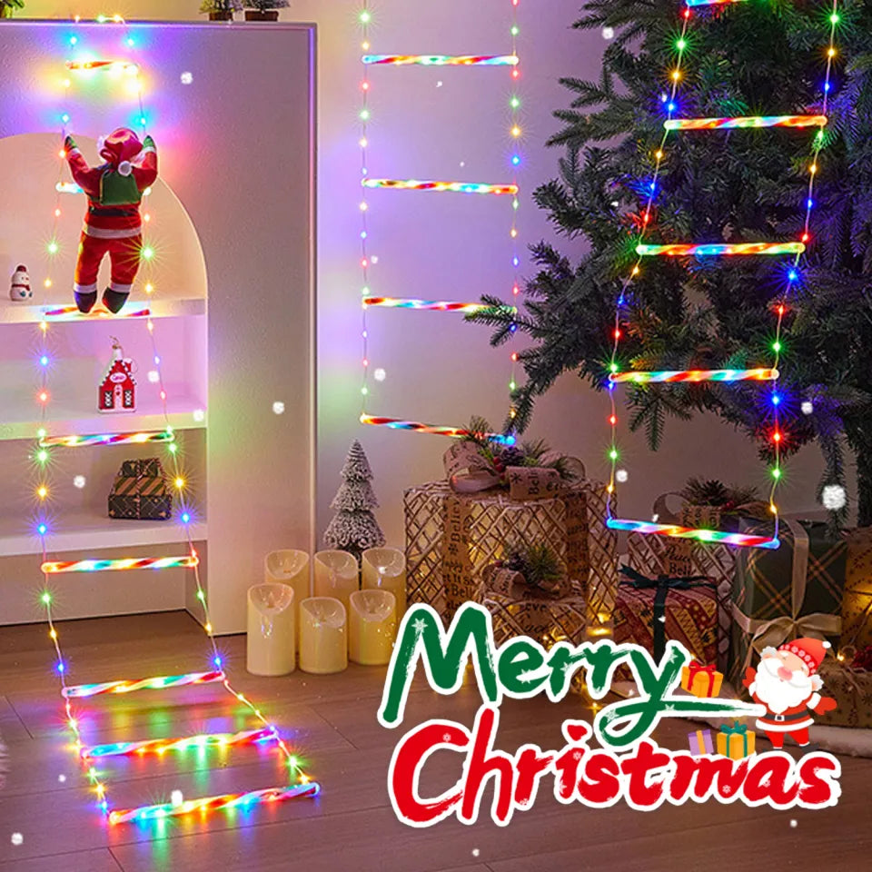 3M Santa Claus Climbing Ladder Outdoor Christmas Decoration Home Garden Cristmas Tree Ornement New Year Gift Xmas Tree Decor