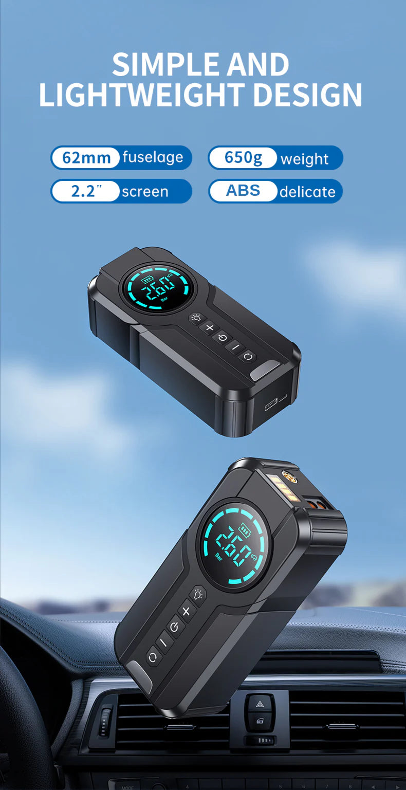 Car Battery Jump Starter Digital Display Portable Car Battery Booster Charger 8400mAh Power Bank Emergency Battery Booster